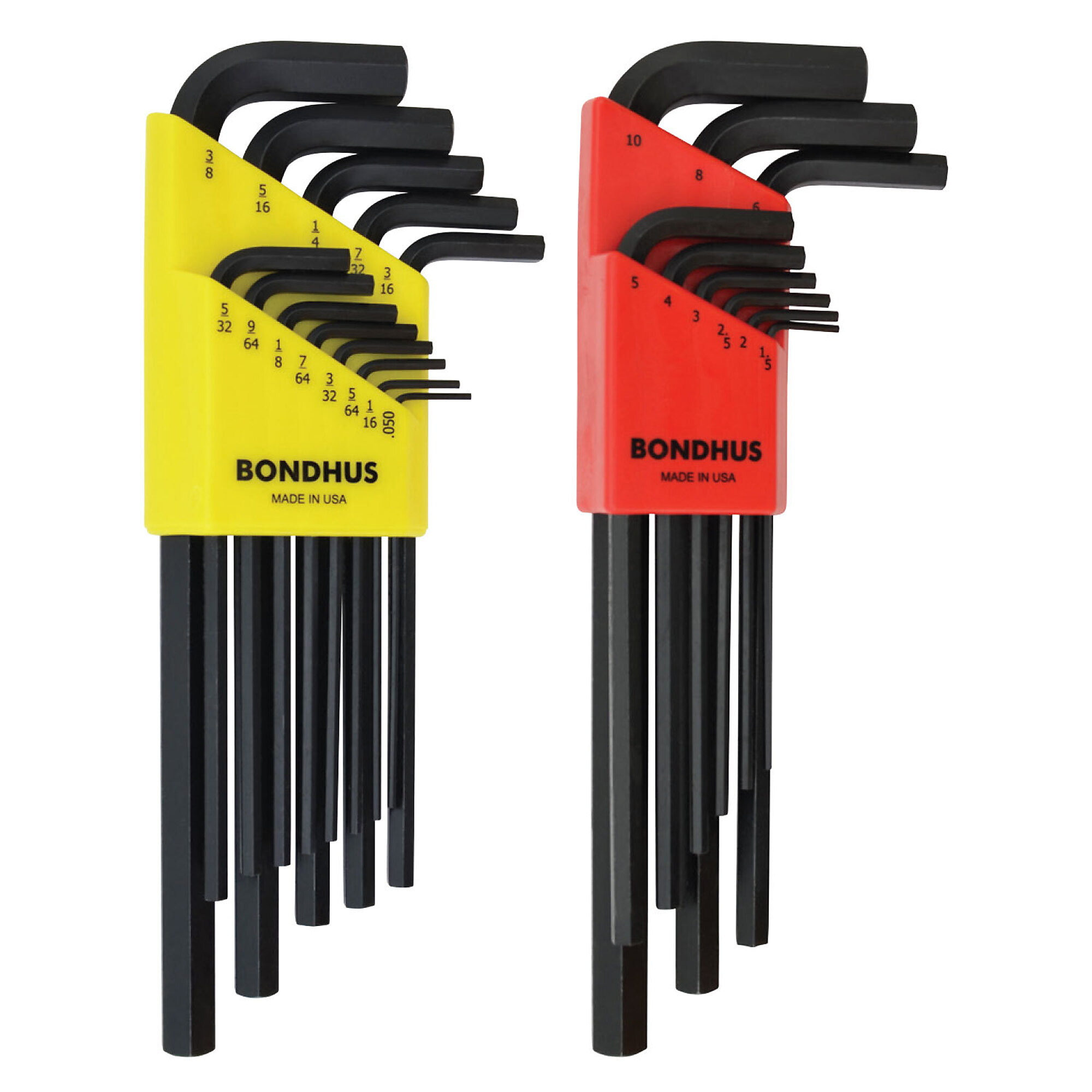 Bondhus Hex End Inch and Metric L-wrench Sets, .050-3/8" and 1.5-10mm, Model 22199